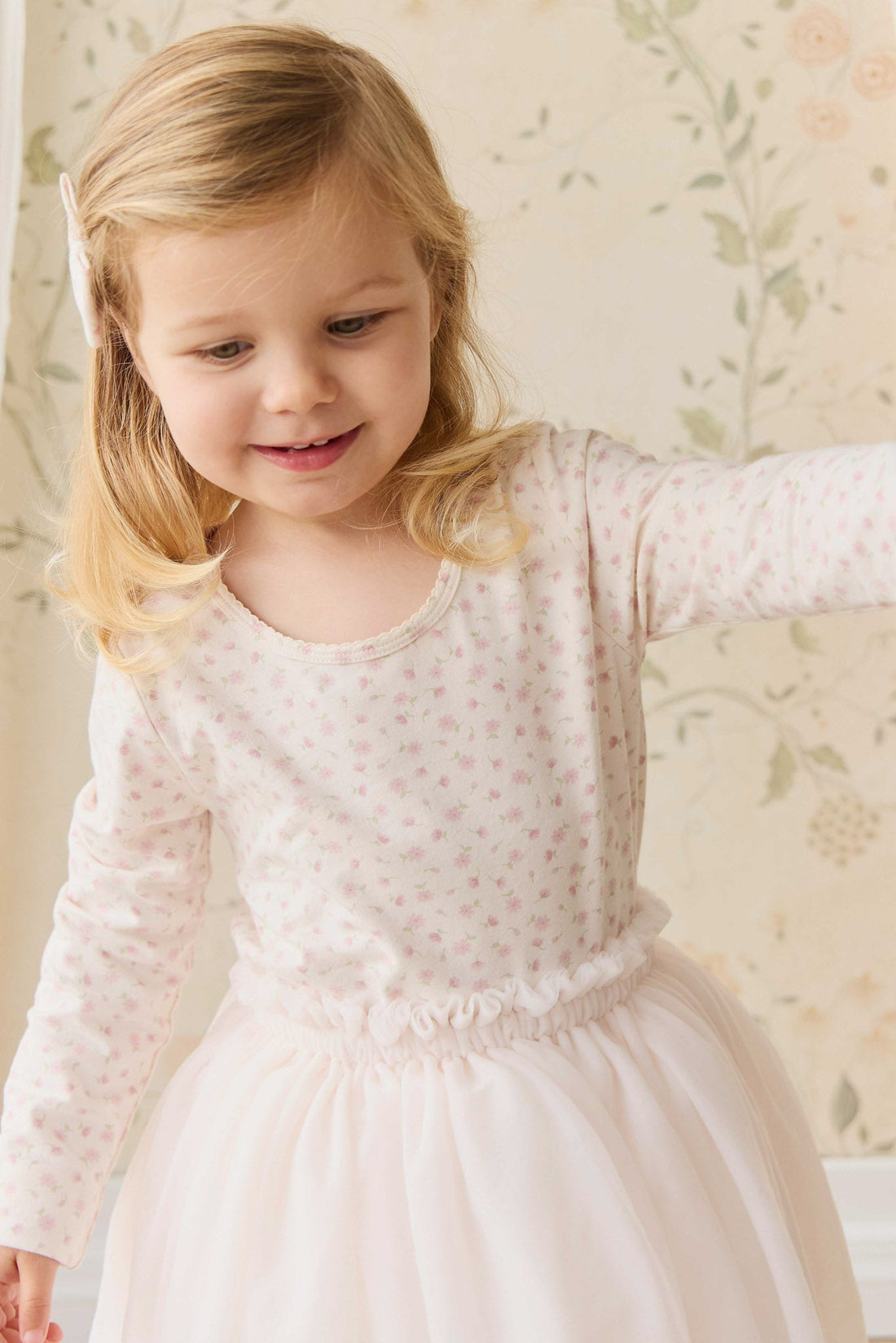 Organic Cotton Long Sleeve Top - Victoria Blush Childrens Top from Jamie Kay NZ