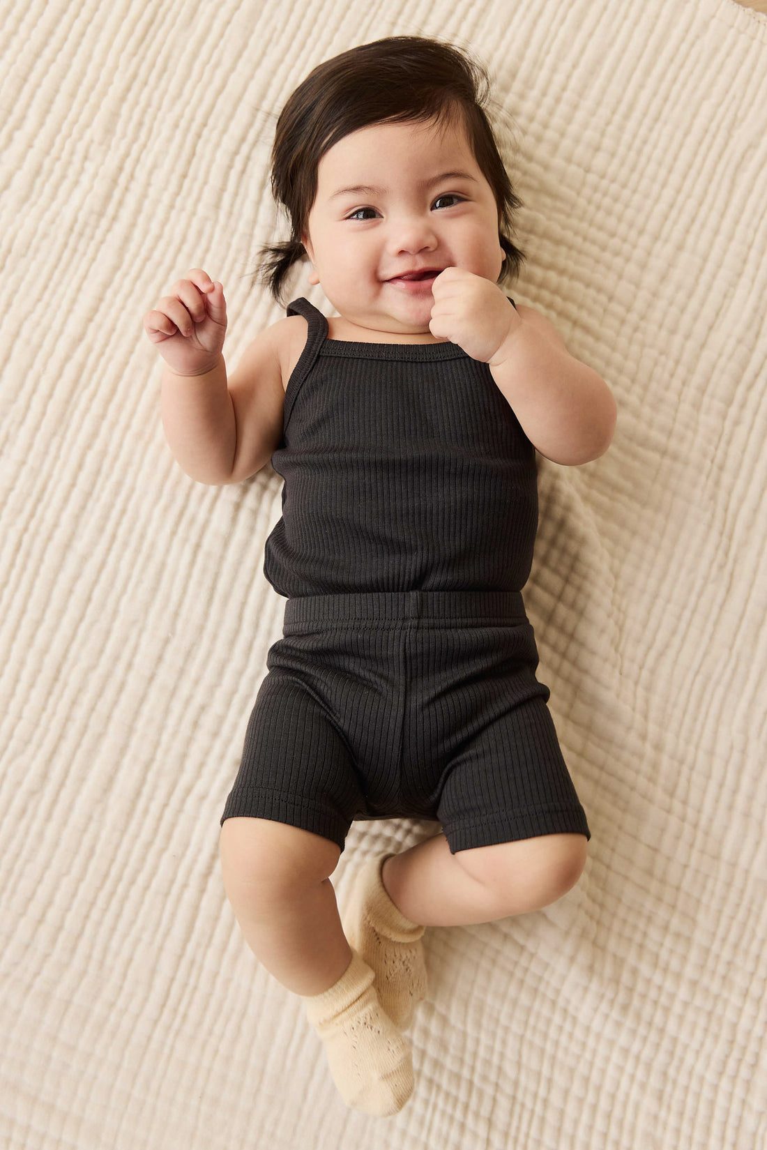 Organic Cotton Modal Elisa Bike Short - Ebony Childrens Short from Jamie Kay NZ