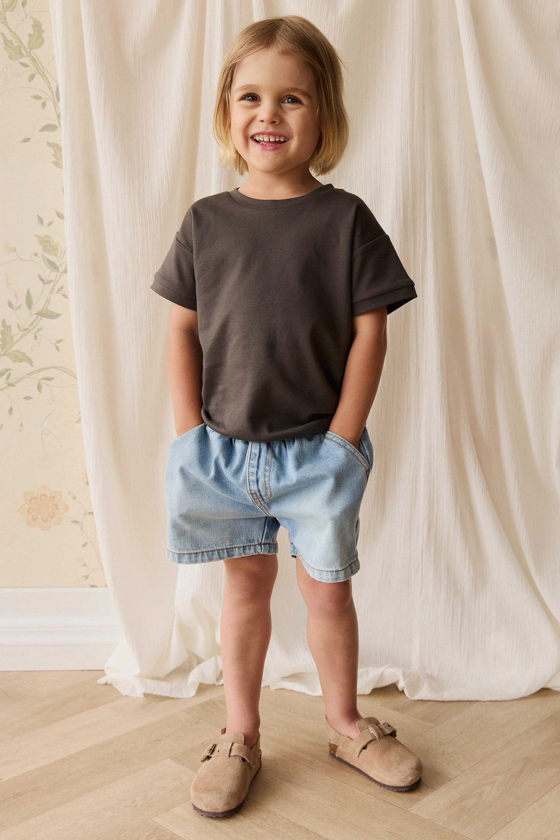 Pima Cotton Eddie Tee - Bistre Childrens Top from Jamie Kay NZ