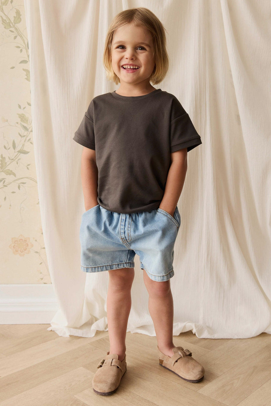 Pima Cotton Eddie Tee - Bistre Childrens Top from Jamie Kay NZ
