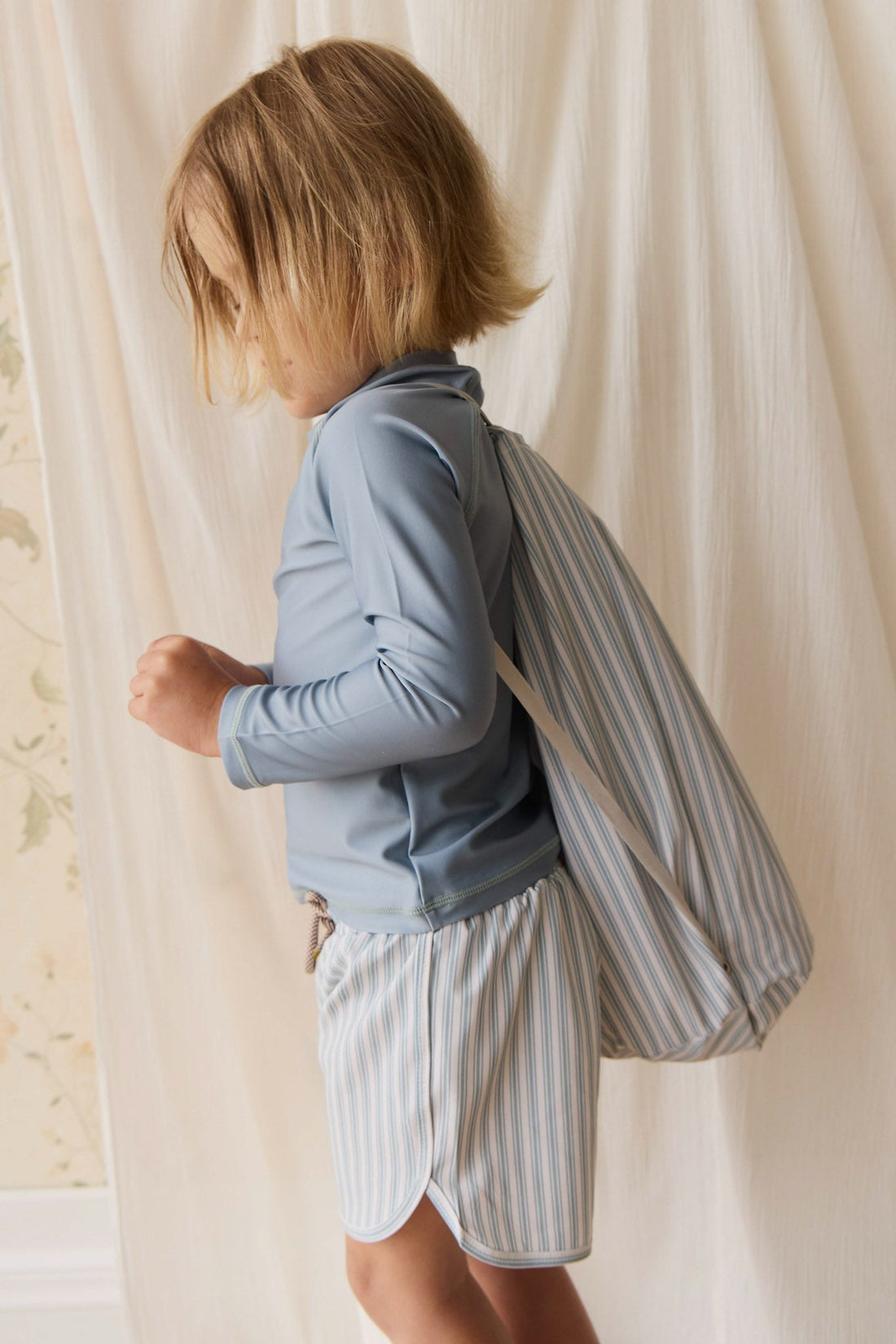 Declan Board Short - Variegated Stripe Cenote Childrens Swimwear from Jamie Kay NZ