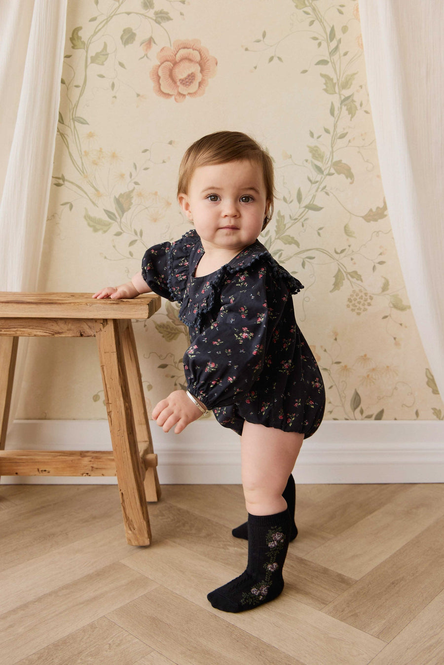 Organic Cotton Malia Playsuit - Bianca Noir Childrens Playsuit from Jamie Kay NZ