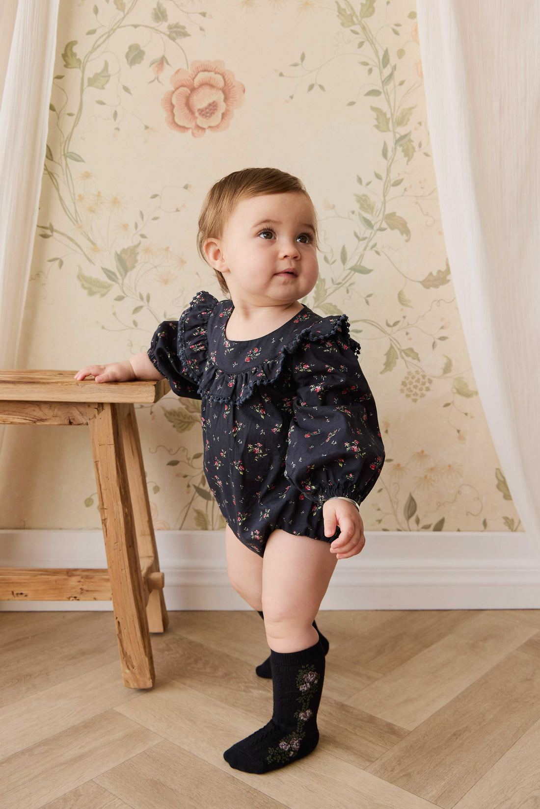 Organic Cotton Malia Playsuit - Bianca Noir Childrens Playsuit from Jamie Kay NZ