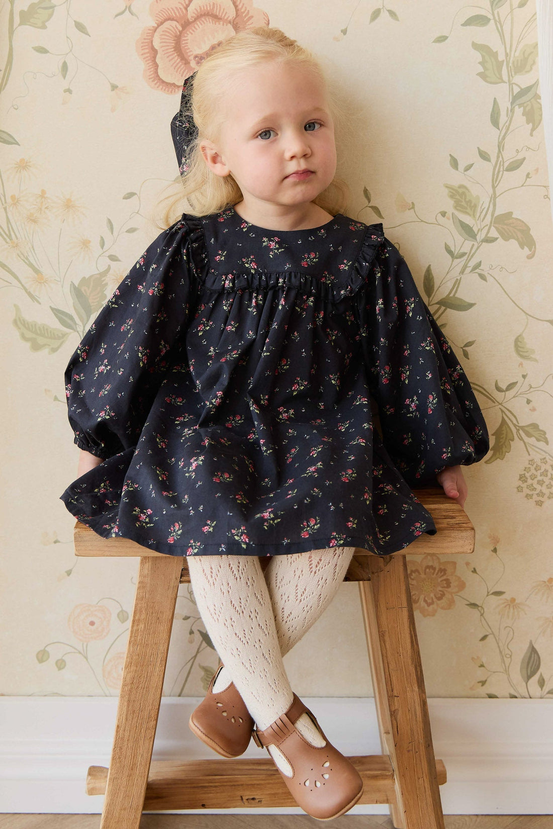 Organic Cotton Amira Dress - Bianca Noir Childrens Dress from Jamie Kay NZ