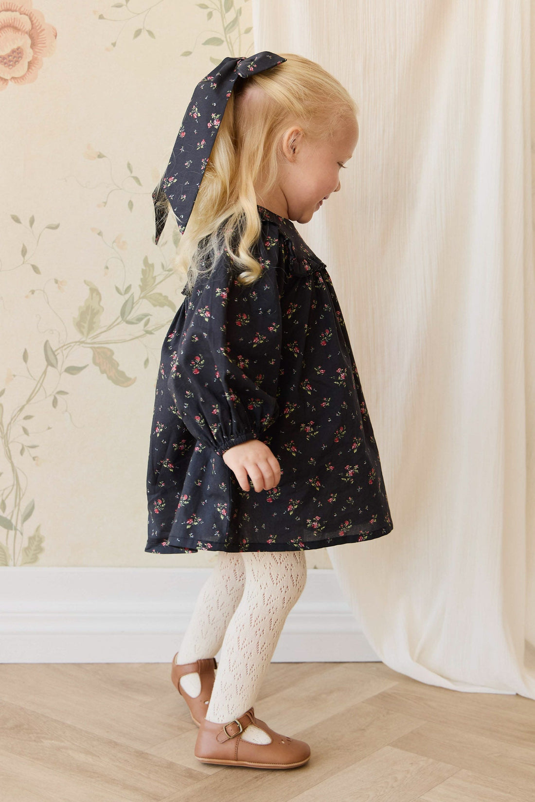 Organic Cotton Amira Dress - Bianca Noir Childrens Dress from Jamie Kay NZ
