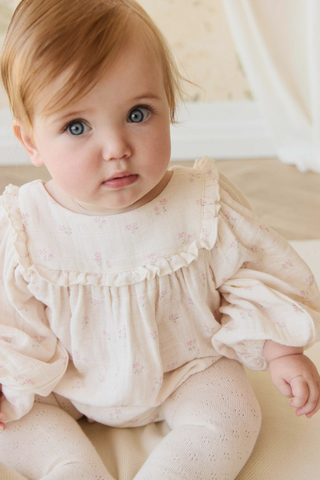 Organic Cotton Muslin Frances Playsuit - Pauline Pink Childrens Playsuit from Jamie Kay NZ