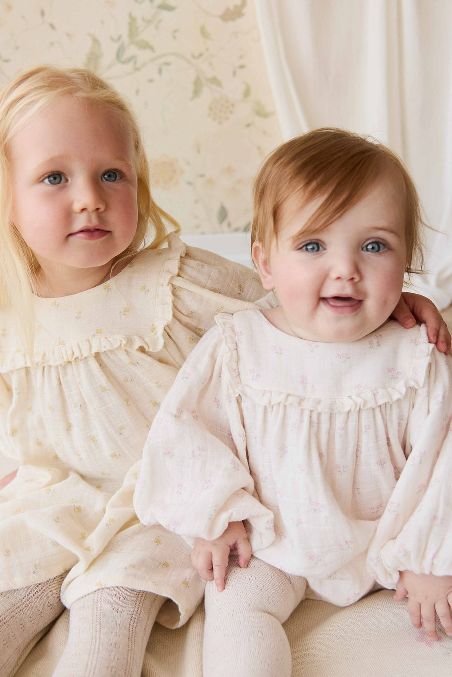 Organic Cotton Muslin Amira Dress - Vintage Ditsy Childrens Dress from Jamie Kay NZ