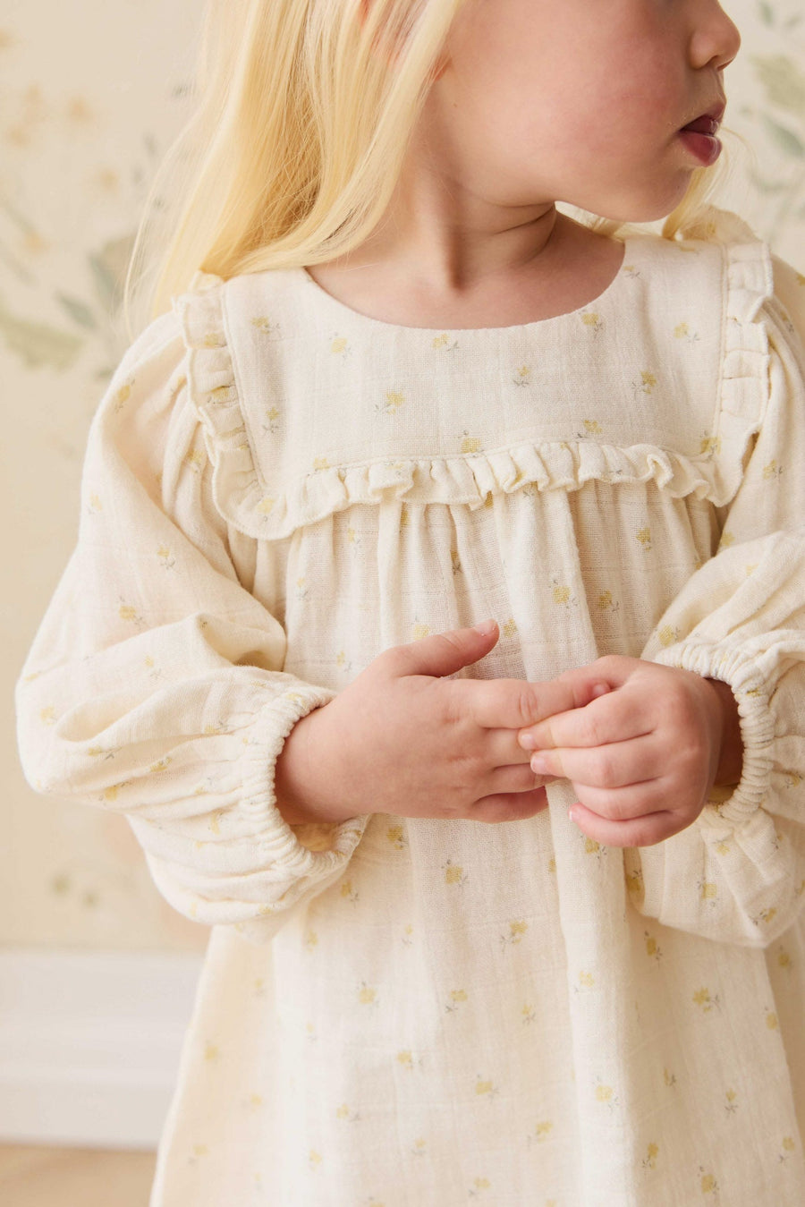 Organic Cotton Muslin Amira Dress - Vintage Ditsy Childrens Dress from Jamie Kay NZ