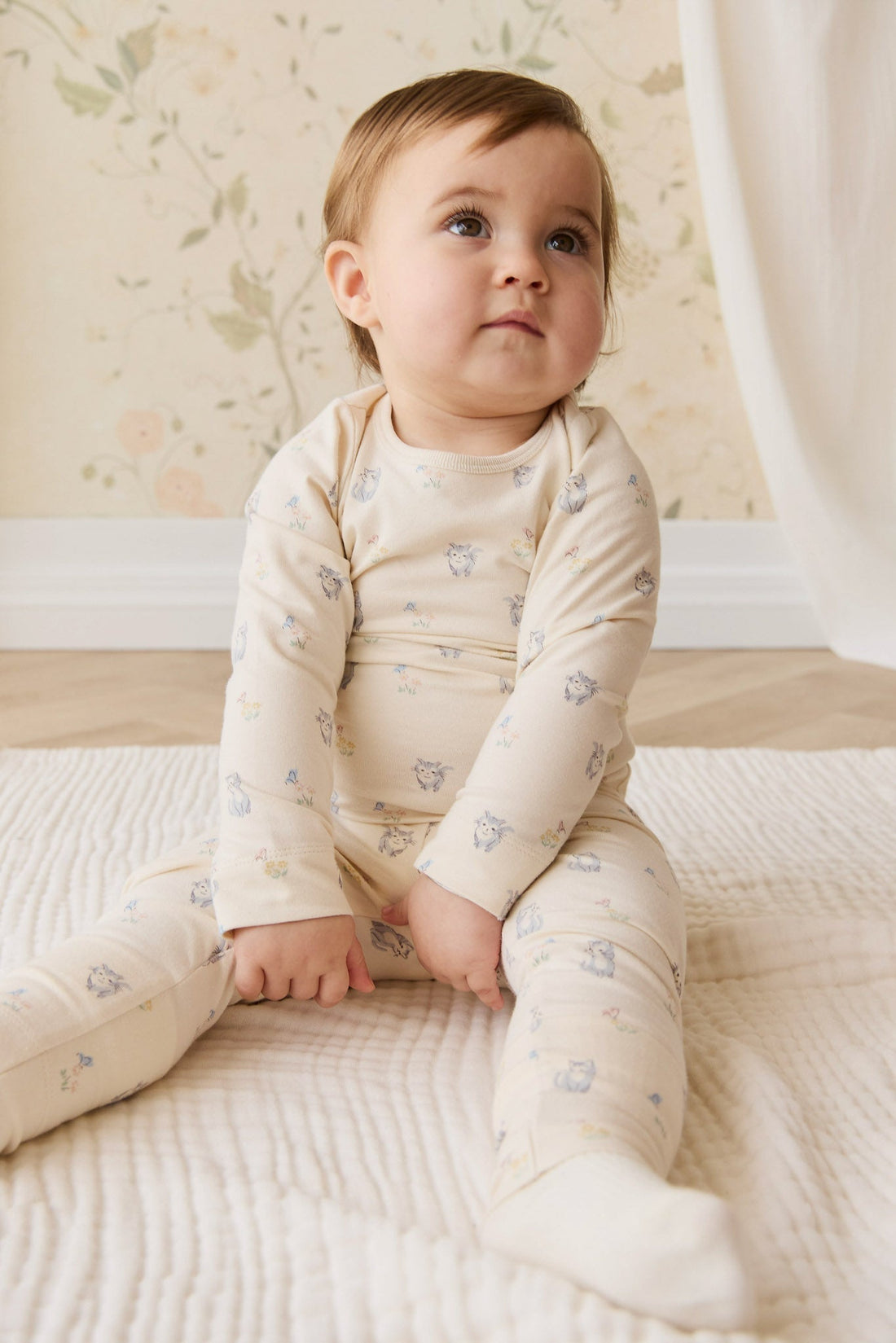 Organic Cotton Baker Long Sleeve Pyjama Set - Charlies Butterflies Childrens Pyjama from Jamie Kay NZ