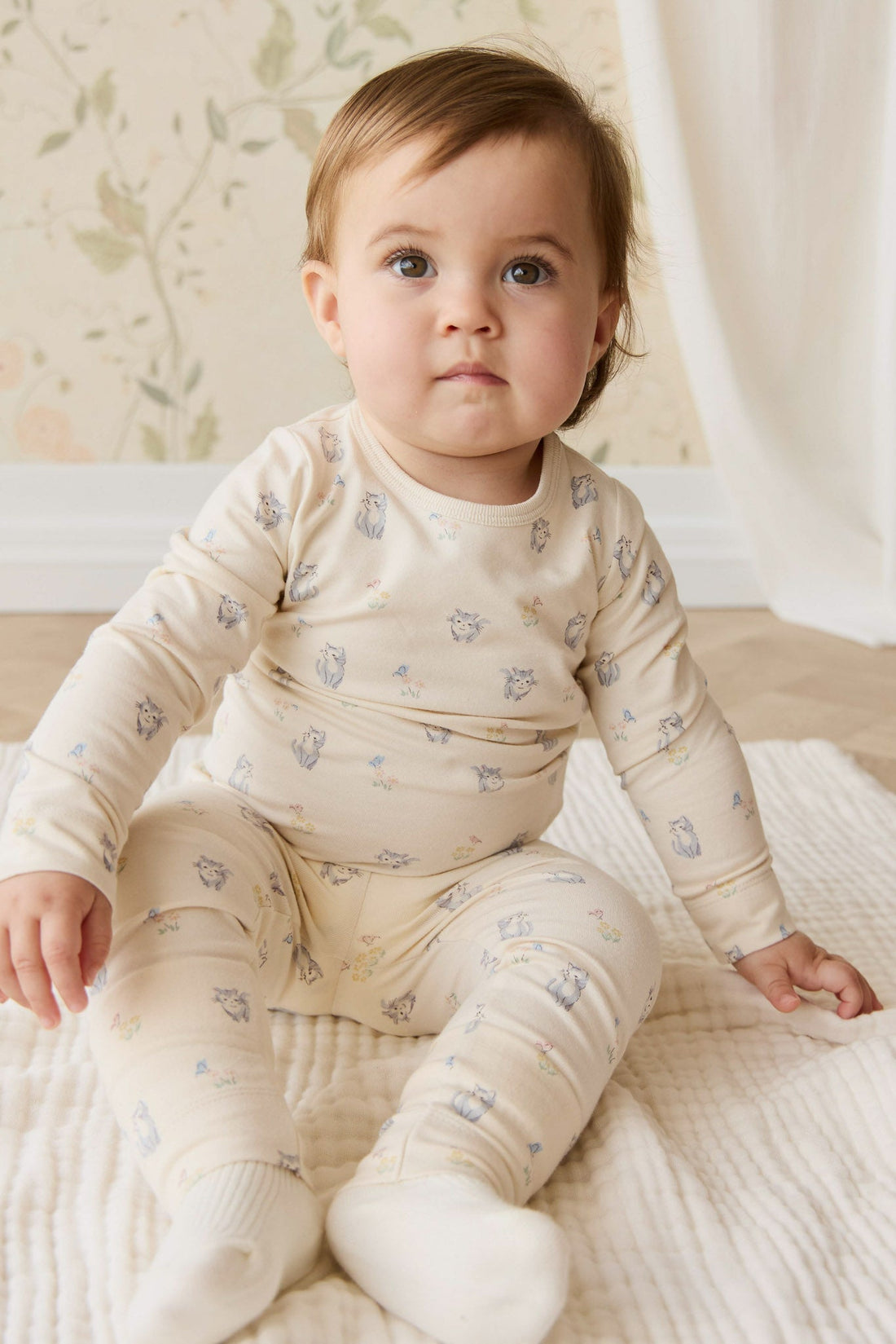 Organic Cotton Baker Long Sleeve Pyjama Set - Charlies Butterflies Childrens Pyjama from Jamie Kay NZ
