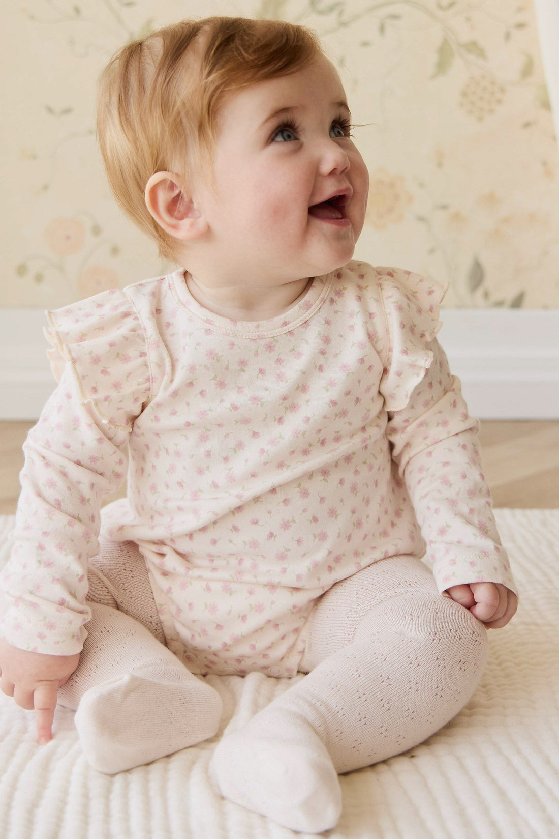 Organic Cotton Kinley Playsuit - Victoria Blush Childrens Playsuit from Jamie Kay NZ