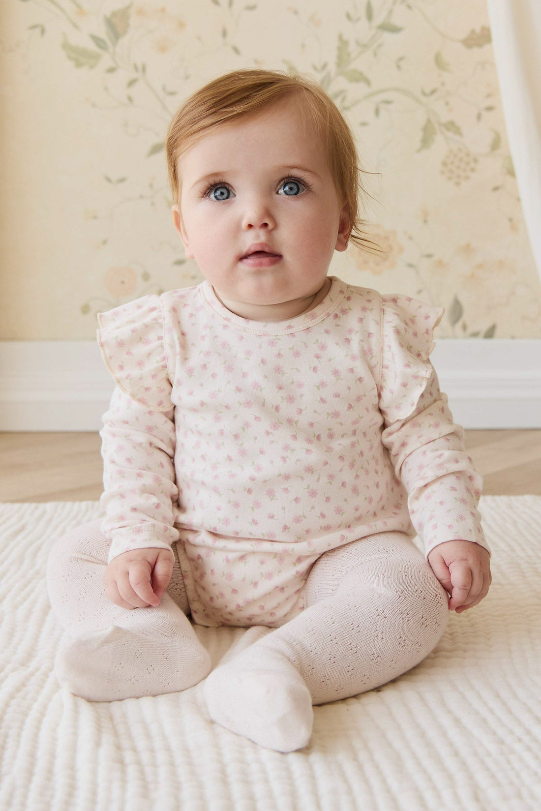 Organic Cotton Kinley Playsuit - Victoria Blush Childrens Playsuit from Jamie Kay NZ