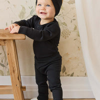 Organic Cotton Modal Long Sleeve Bodysuit - Ebony Childrens Bodysuit from Jamie Kay NZ