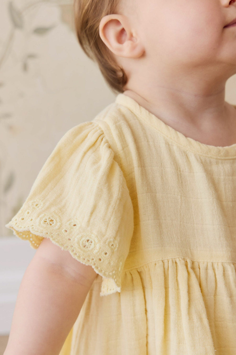 Organic Cotton Muslin Phillipa Dress - Sunshine Childrens Dress from Jamie Kay NZ
