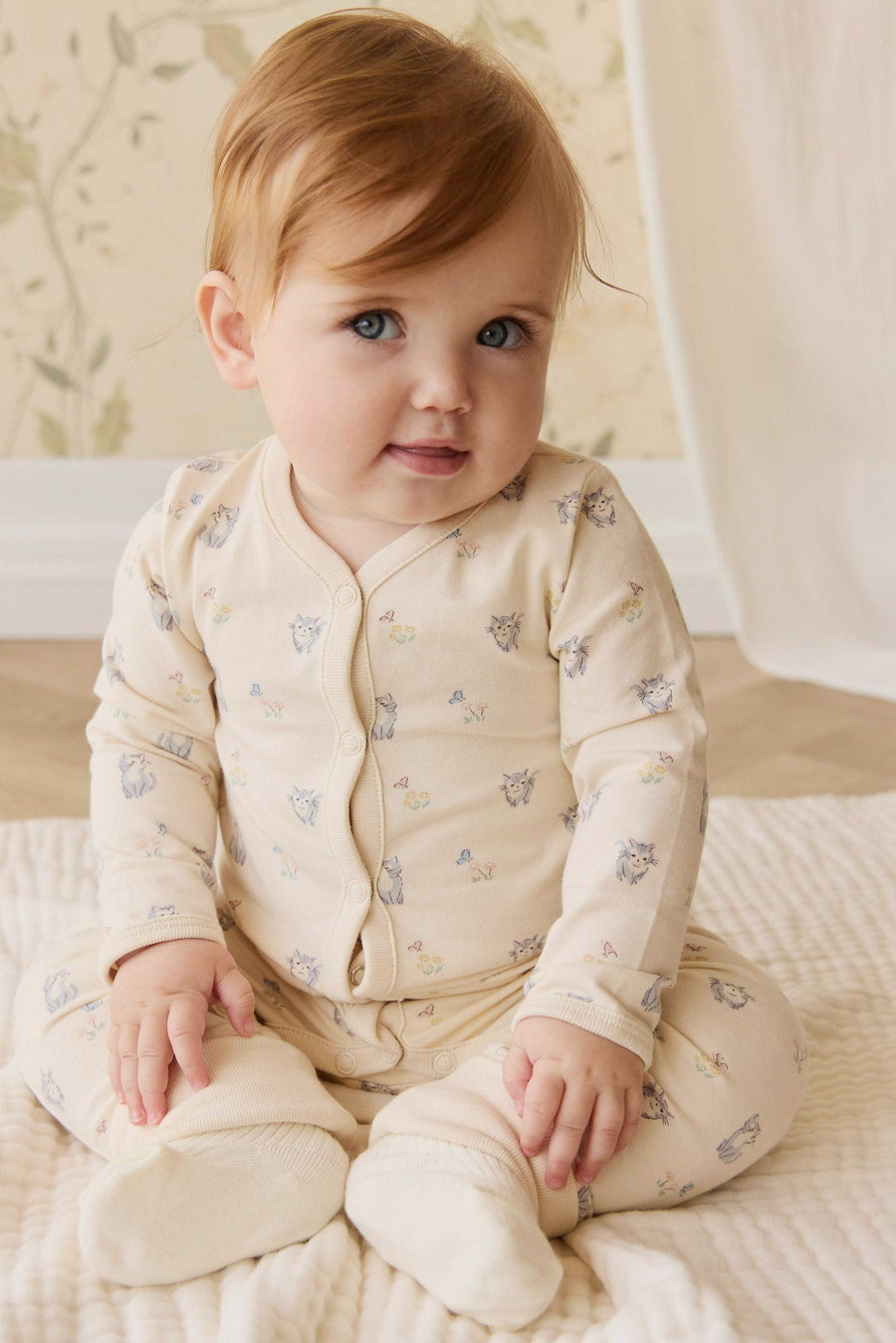 Organic Cotton Amory Onepiece - Charlies Butterflies Childrens Pyjama from Jamie Kay NZ