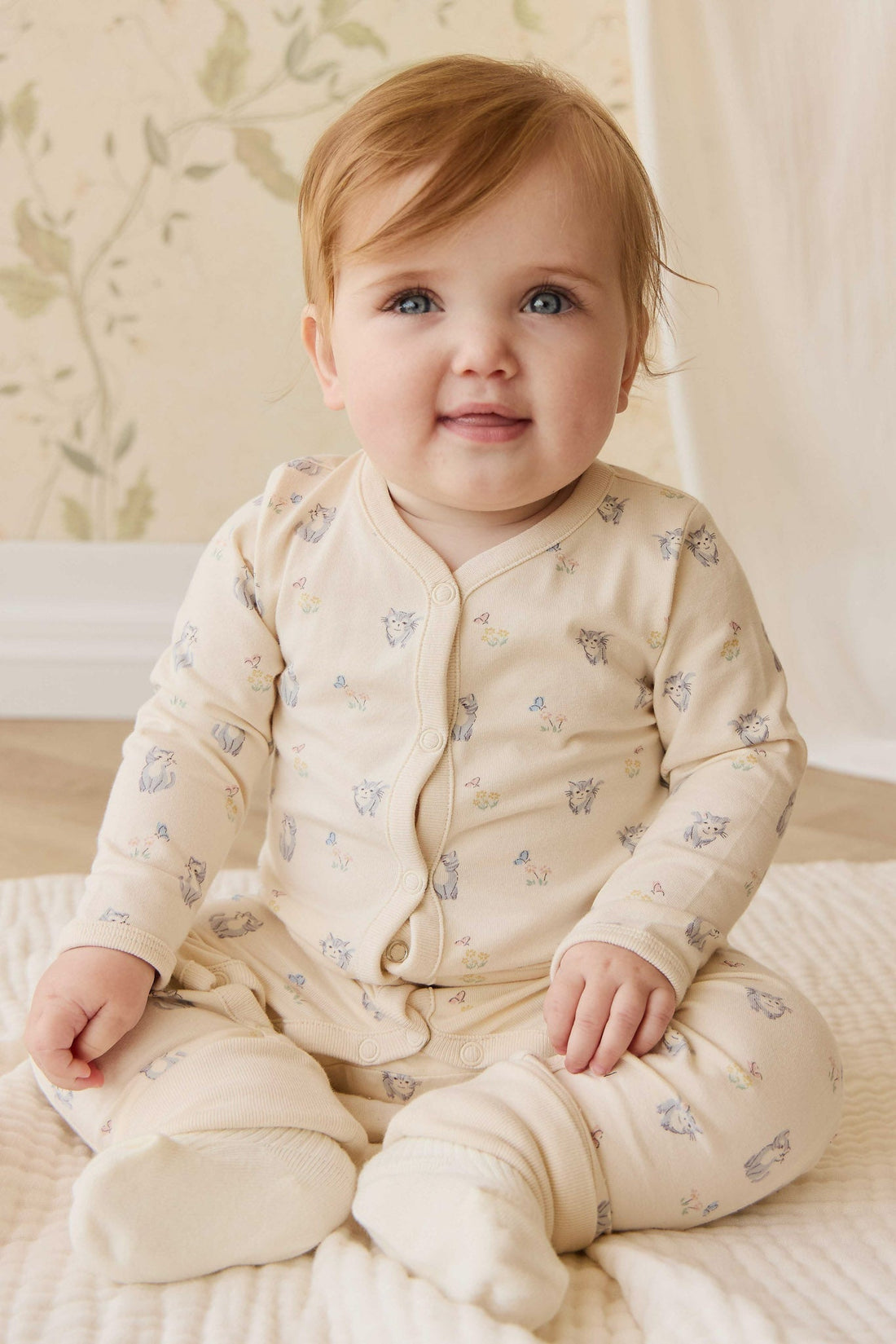 Organic Cotton Amory Onepiece - Charlies Butterflies Childrens Pyjama from Jamie Kay NZ