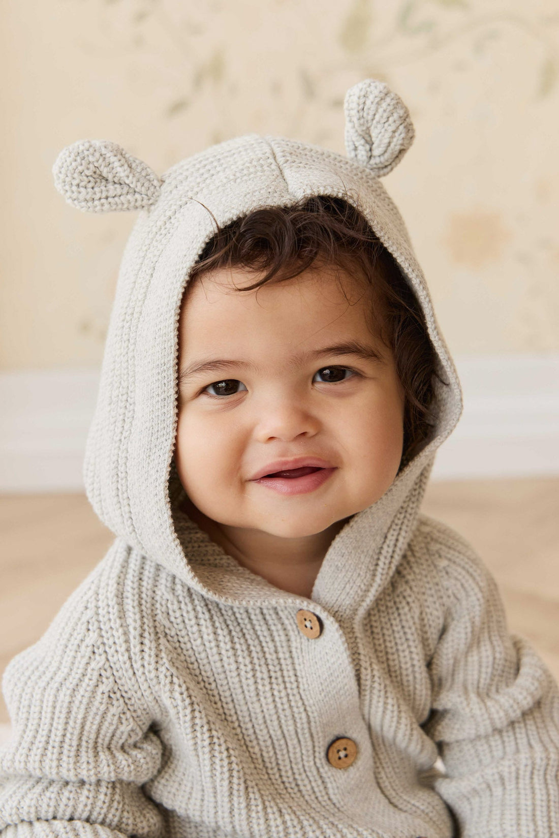 Bear Knit Onepiece - Light Grey Marle Childrens Onepiece from Jamie Kay NZ