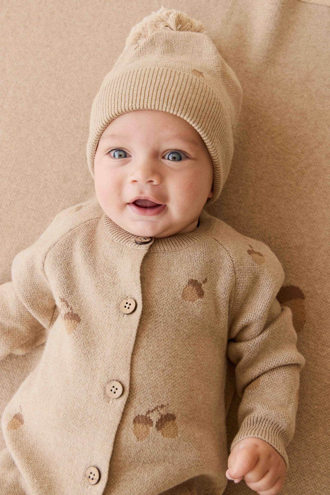 Easton Onepiece - Forest Acorns Cashew Marle Childrens Onepiece from Jamie Kay NZ