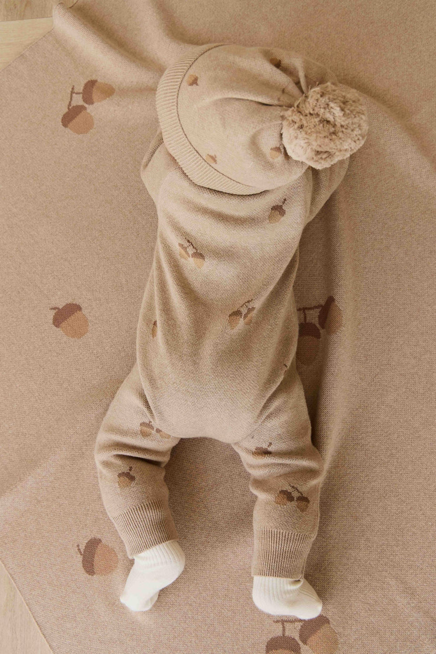 Easton Onepiece - Forest Acorns Cashew Marle Childrens Onepiece from Jamie Kay NZ