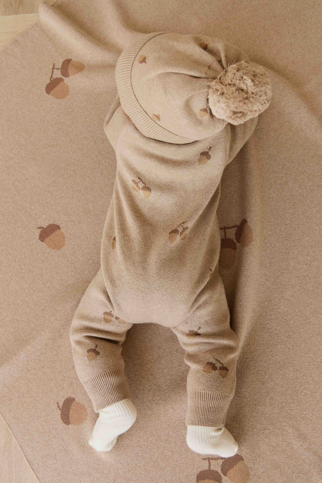 Forest Acorns Blanket - Cashew Marle Childrens Blanket from Jamie Kay NZ
