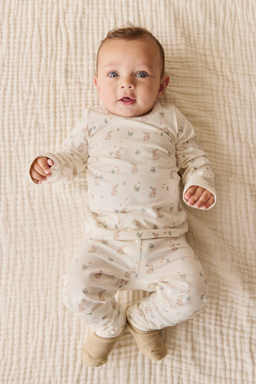Organic Cotton Baker Long Sleeve Pyjama Set - Lapin Jardin Crisp Childrens Pyjama from Jamie Kay NZ