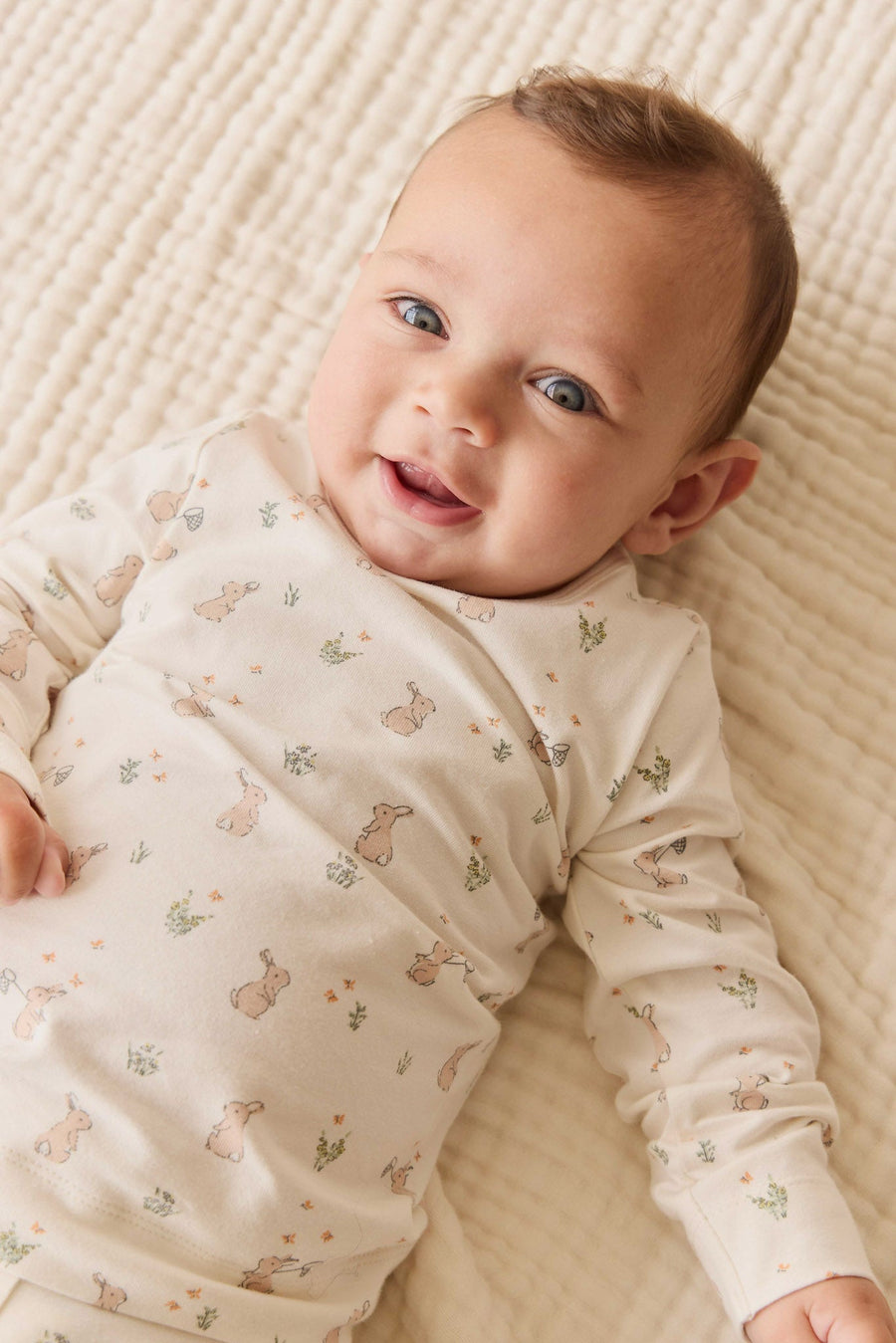 Organic Cotton Baker Long Sleeve Pyjama Set - Lapin Jardin Crisp Childrens Pyjama from Jamie Kay NZ