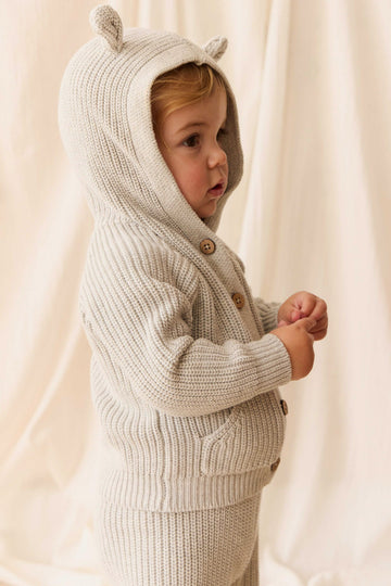 OG Bear Knit - Light Grey Marle Childrens Cardigan from Jamie Kay NZ