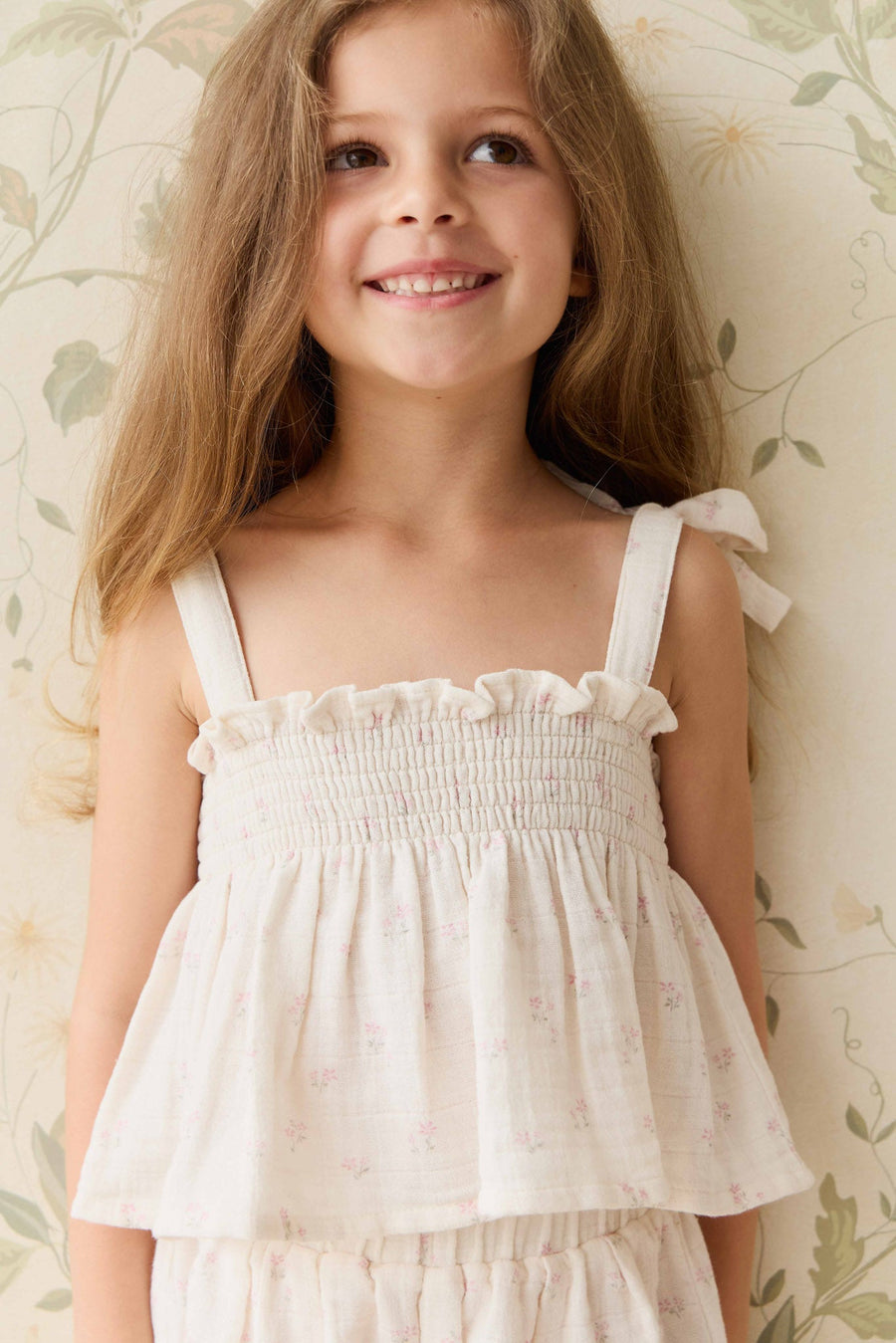 Organic Cotton Muslin Odette Top - Pauline Pink Childrens Top from Jamie Kay NZ