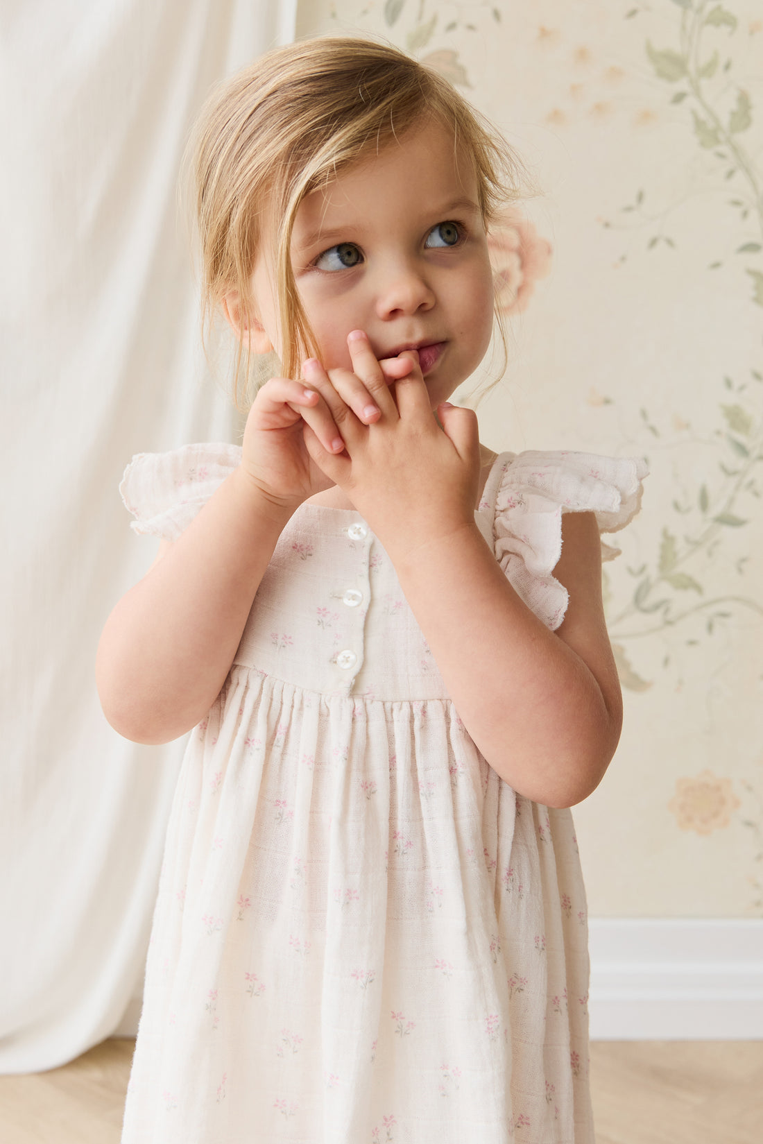 Organic Cotton Muslin Annalise Dress - Pauline Pink Childrens Dress from Jamie Kay NZ