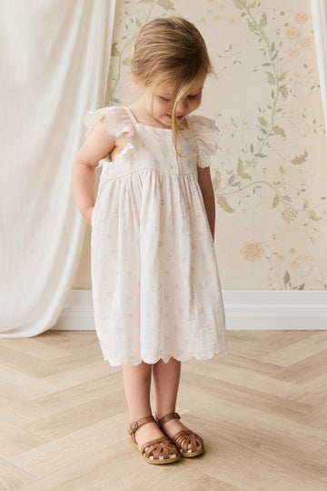 Organic Cotton Muslin Annalise Dress - Pauline Pink Childrens Dress from Jamie Kay NZ