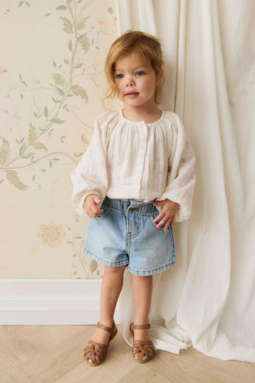 Kora Short - Antique Blue Childrens Short from Jamie Kay NZ