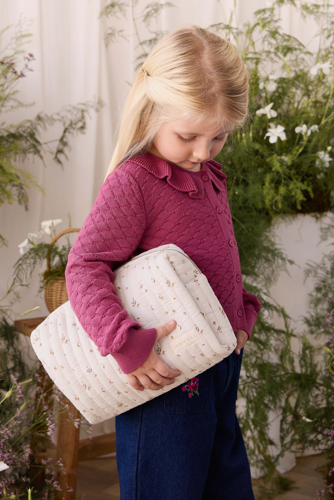 Adelaide Quilted Pouch - Dina Antique Childrens Bag from Jamie Kay NZ