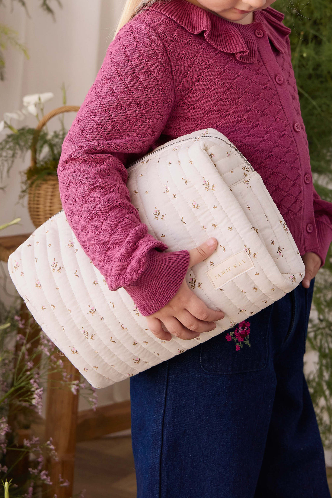 Adelaide Quilted Pouch - Dina Antique Childrens Bag from Jamie Kay NZ