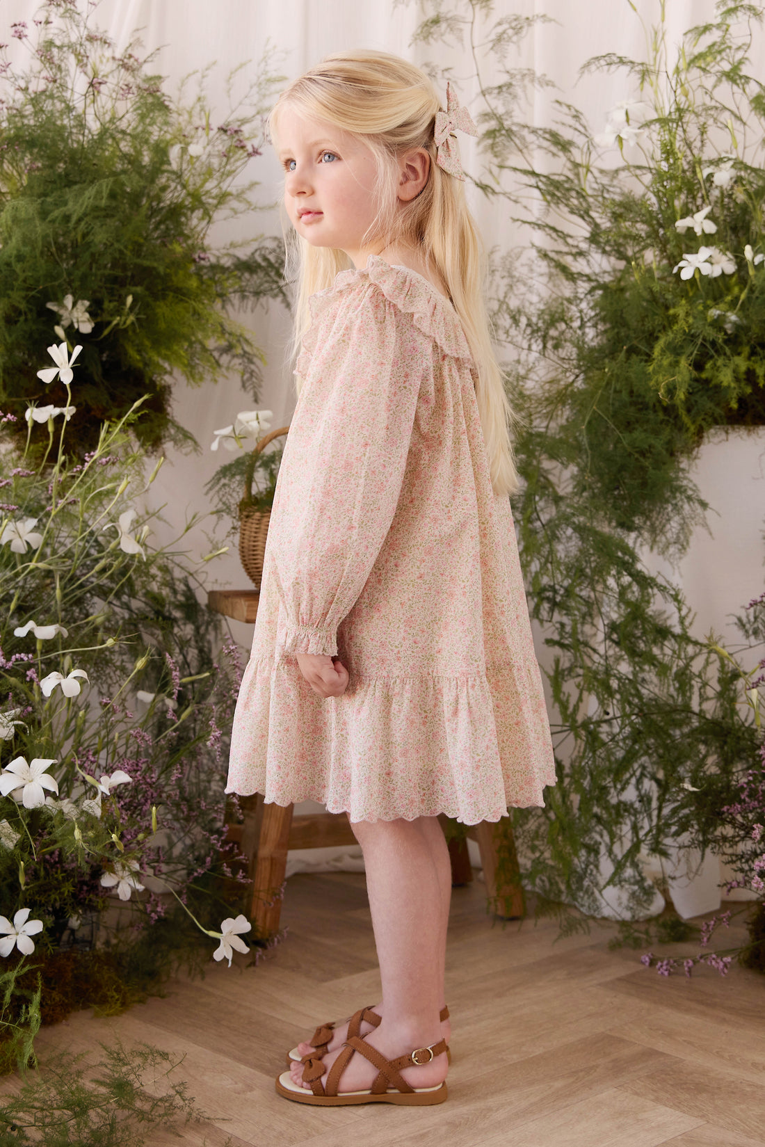 Organic Cotton Misty Dress - Flora Pink Childrens Dress from Jamie Kay NZ