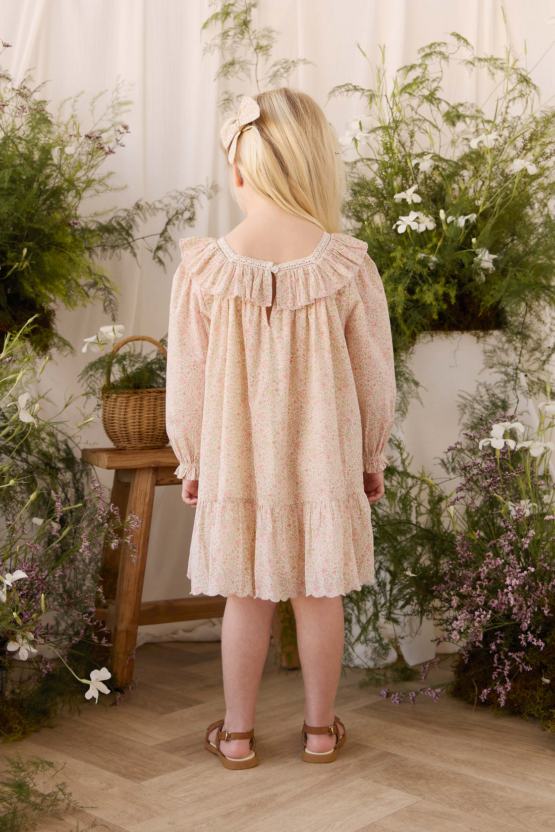 Organic Cotton Misty Dress - Flora Pink Childrens Dress from Jamie Kay NZ
