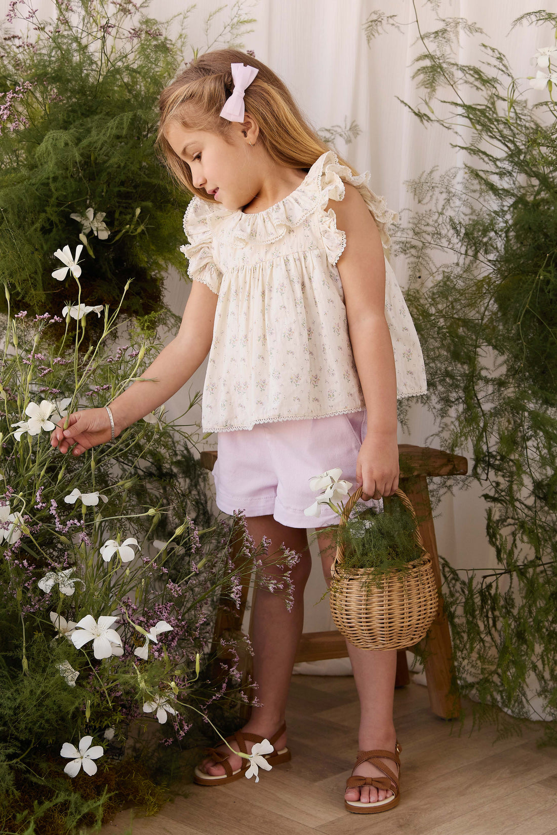 Organic Cotton Banks Blouse - Justine Orchid Childrens Top from Jamie Kay NZ