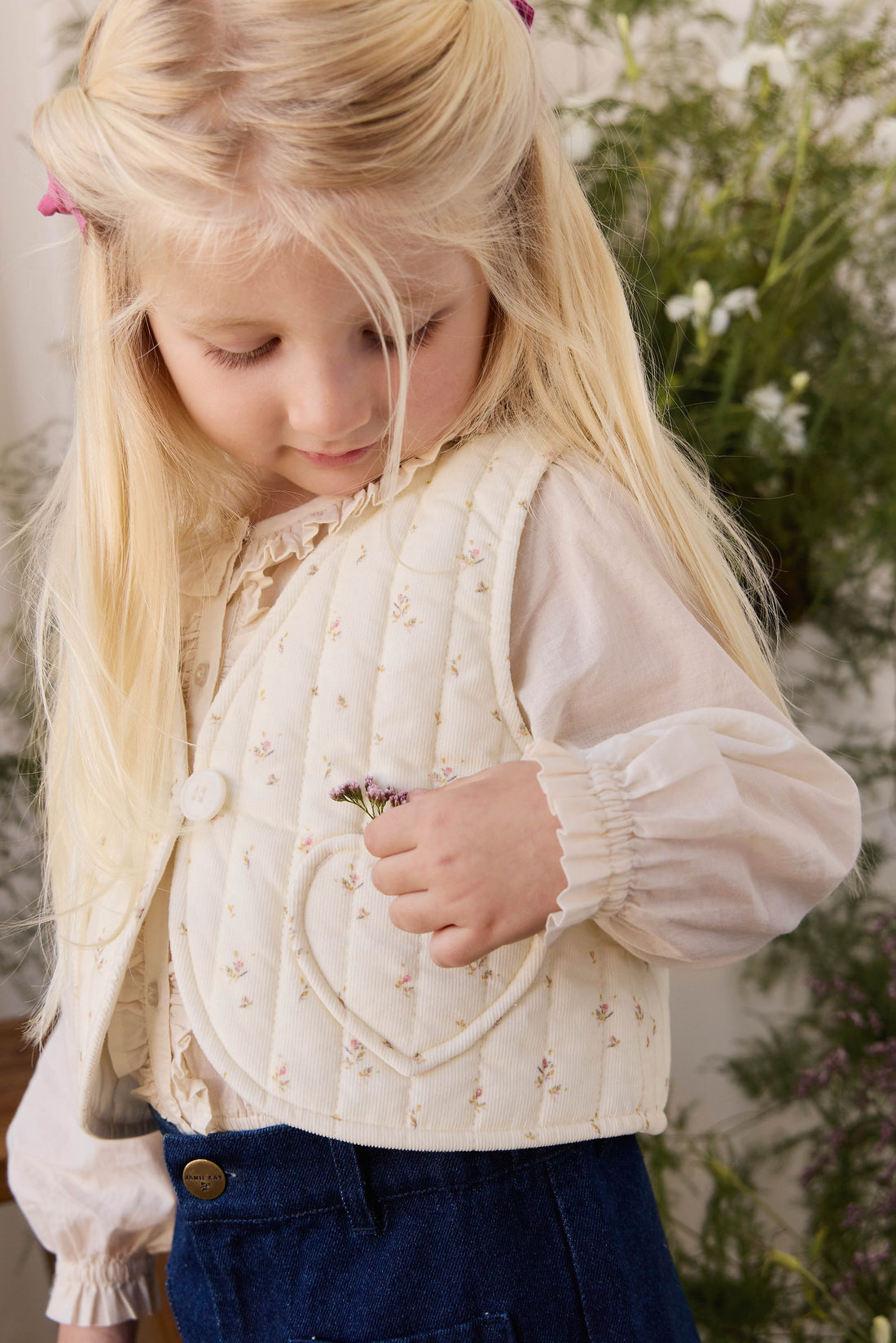 Londyn Pincord Vest - Dina Antique Childrens Vest from Jamie Kay NZ