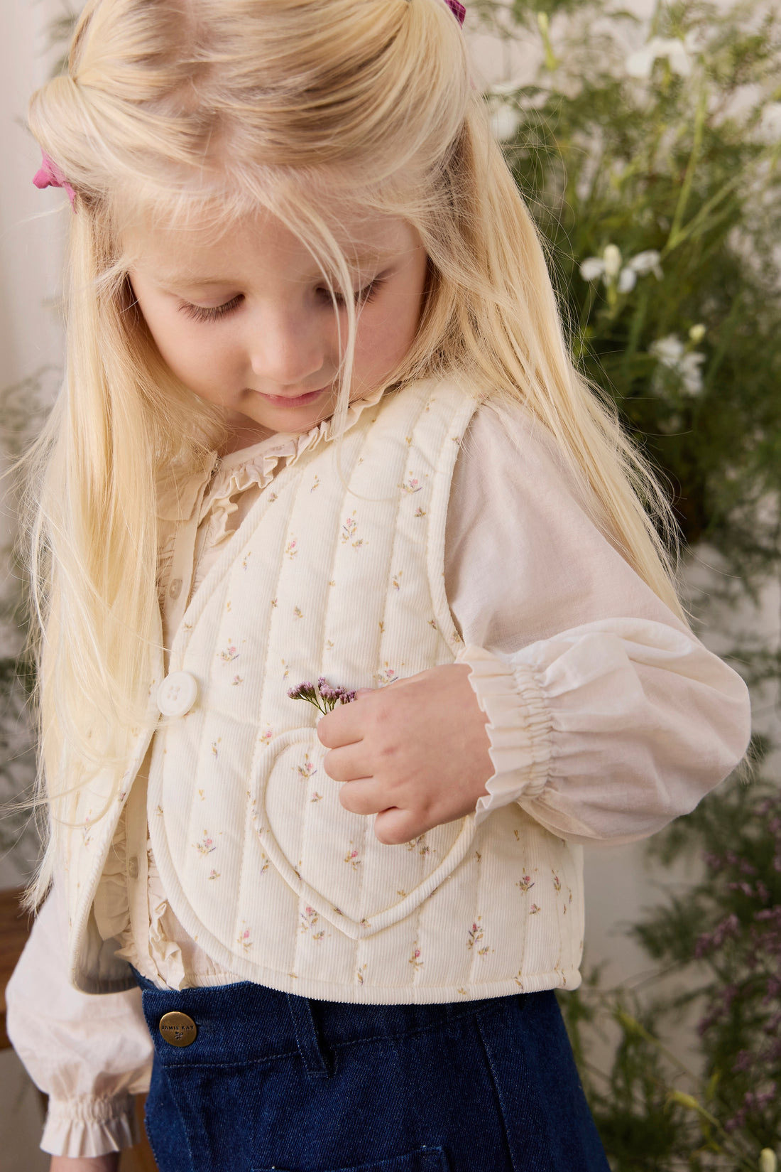Organic Cotton Maylah Blouse - Vanilla Childrens Top from Jamie Kay NZ