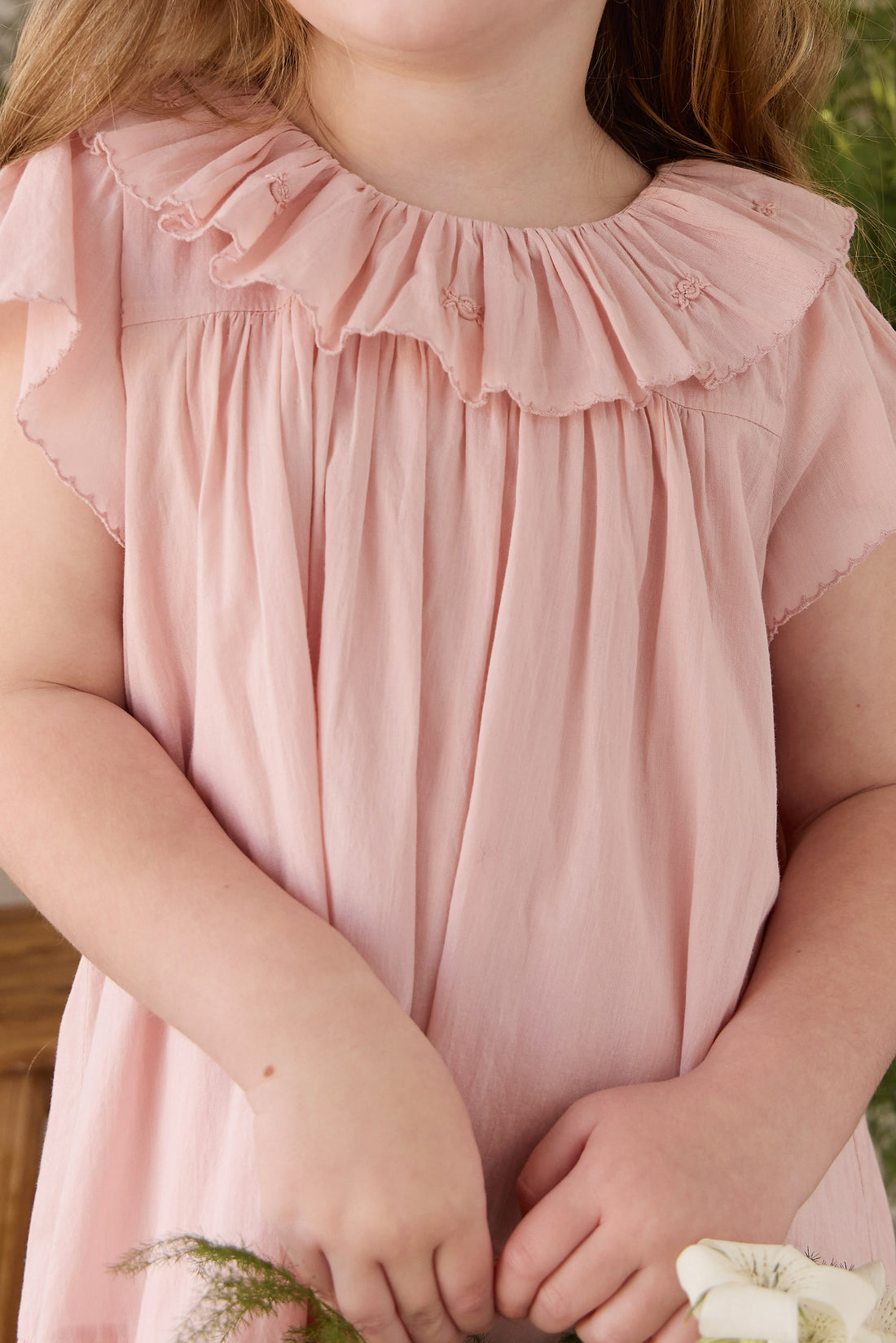 Organic Cotton Calianna Dress - Shell Pink Childrens Dress from Jamie Kay NZ