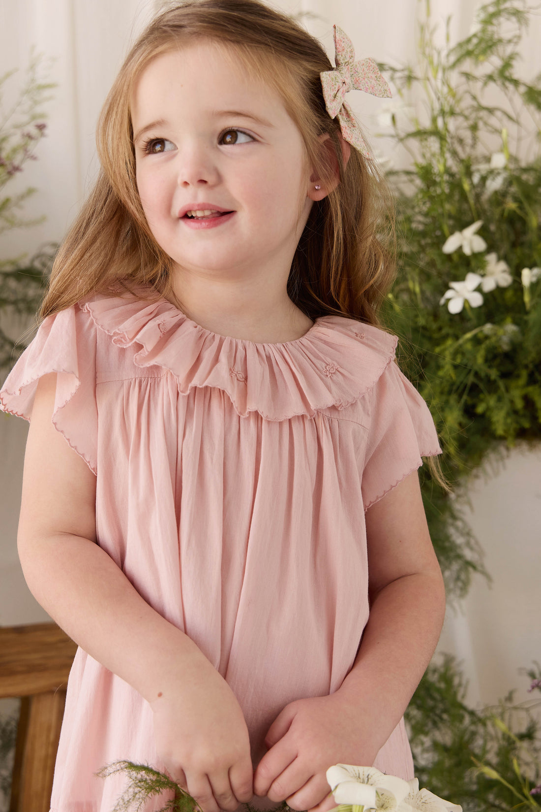 Organic Cotton Calianna Dress - Shell Pink Childrens Dress from Jamie Kay NZ