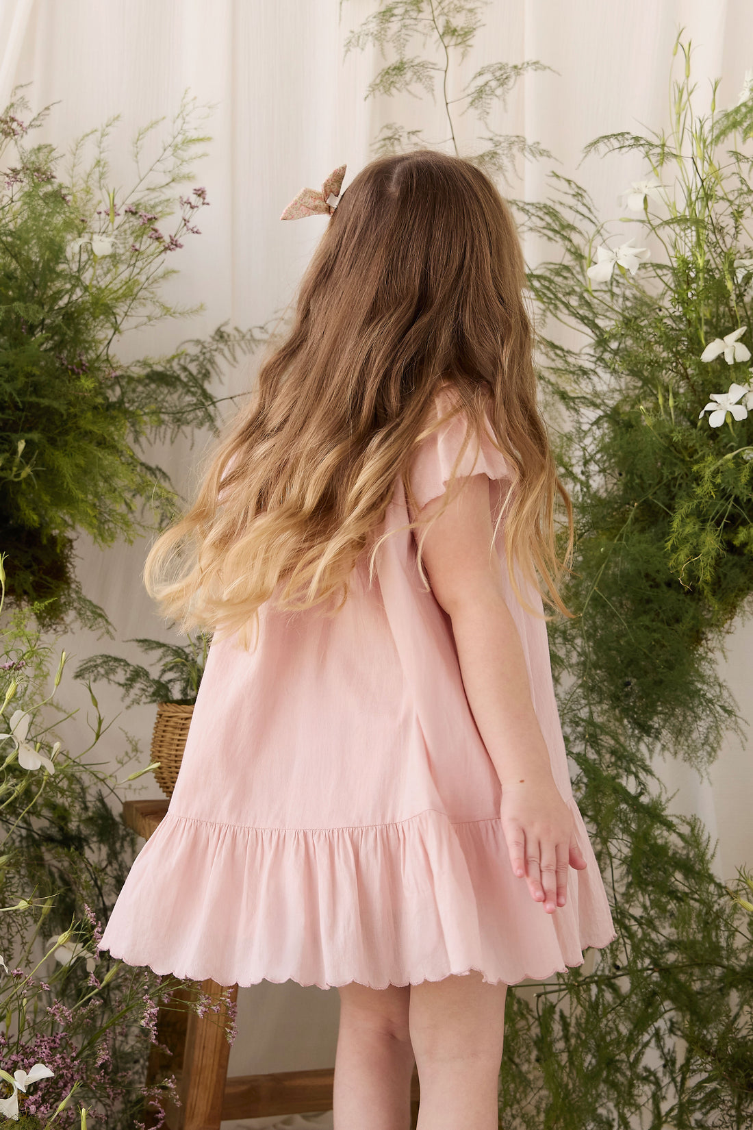 Organic Cotton Calianna Dress - Shell Pink Childrens Dress from Jamie Kay NZ