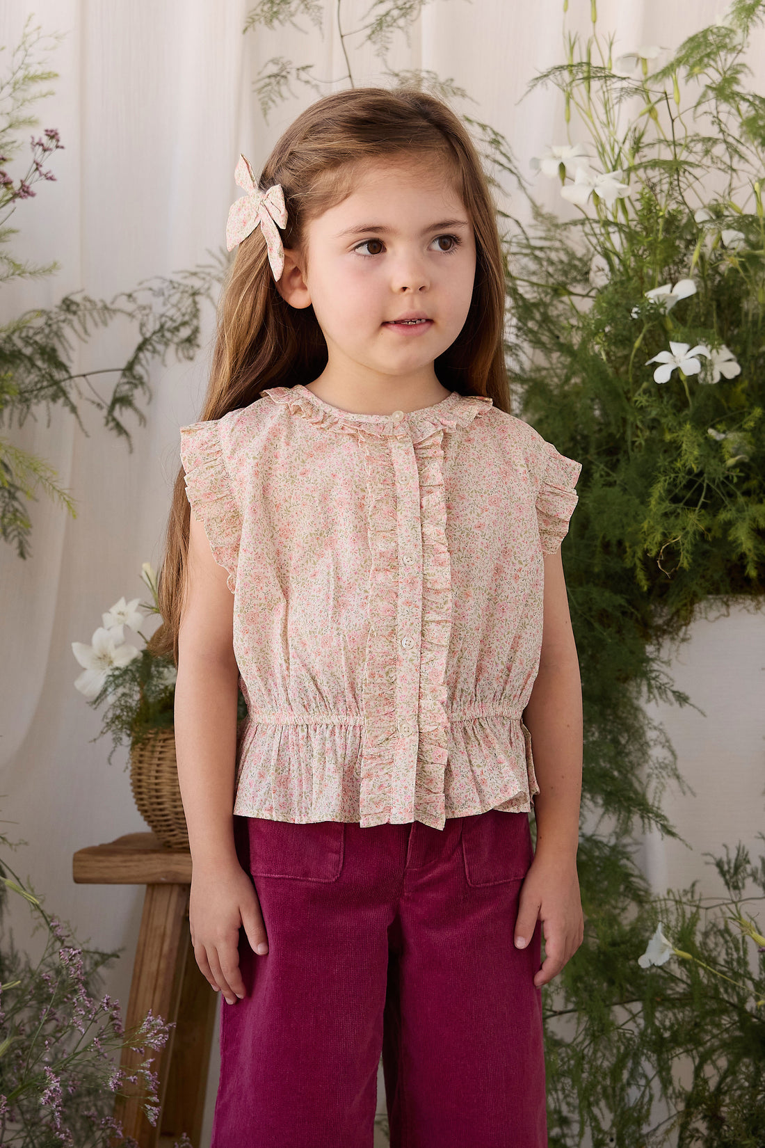 Organic Cotton Calianna Top - Flora Pink Childrens Top from Jamie Kay NZ