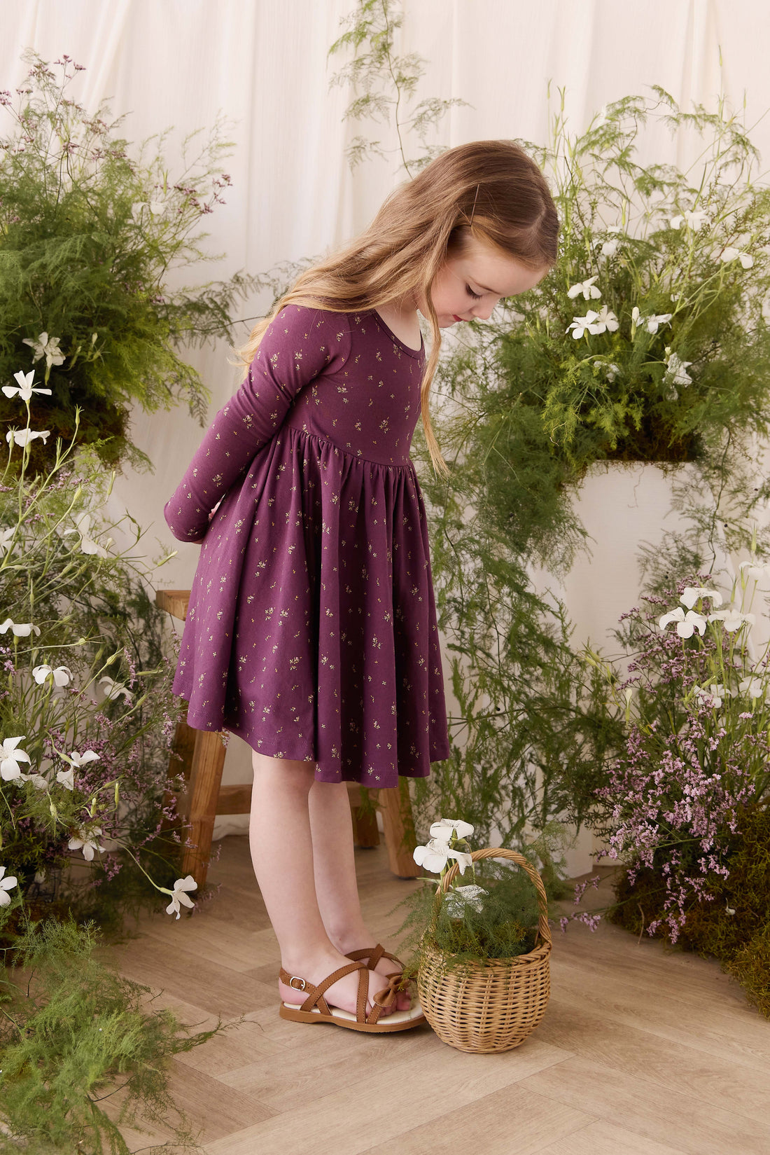 Organic Cotton Tallulah Dress - Dina Fig Childrens Dress from Jamie Kay NZ