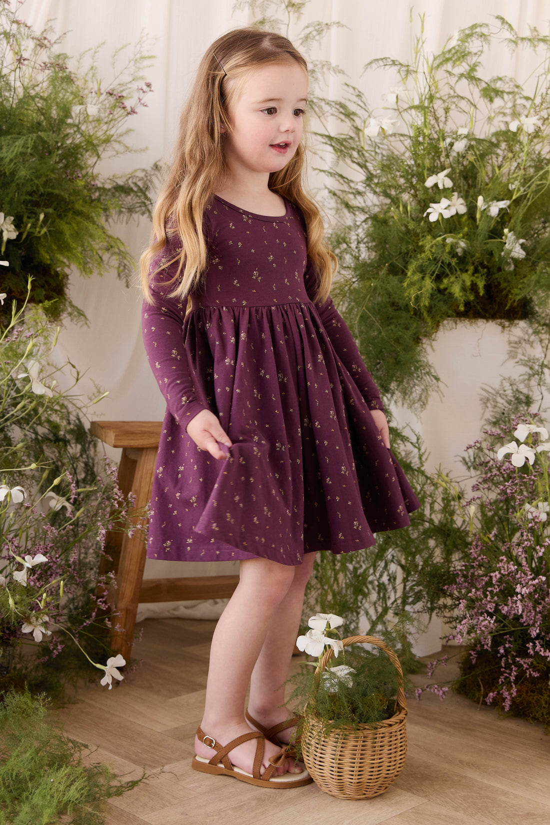 Organic Cotton Tallulah Dress - Dina Fig Childrens Dress from Jamie Kay NZ
