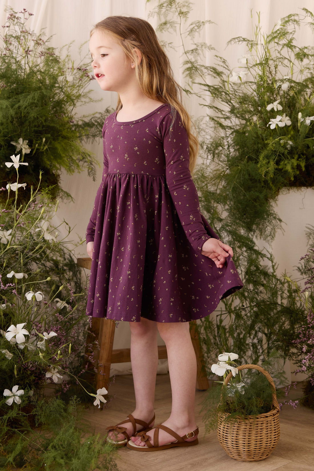 Organic Cotton Tallulah Dress - Dina Fig Childrens Dress from Jamie Kay NZ