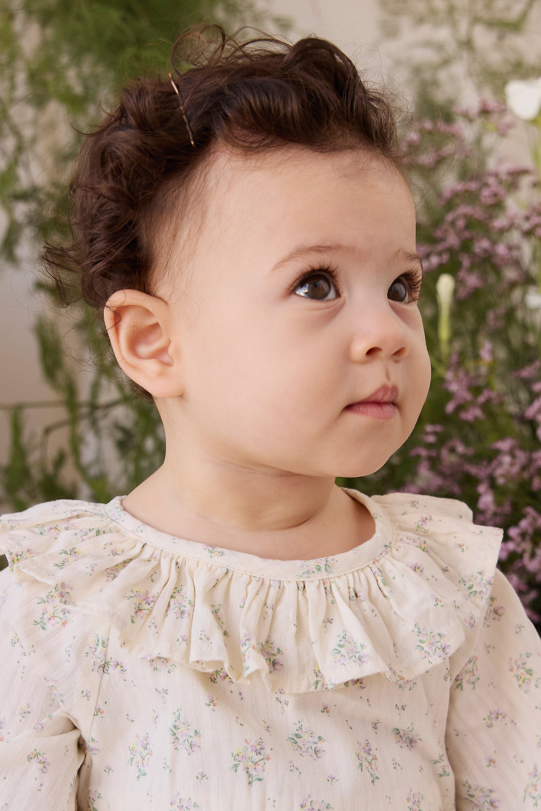Organic Cotton Cecile Playsuit - Justine Orchid Childrens Playsuit from Jamie Kay NZ