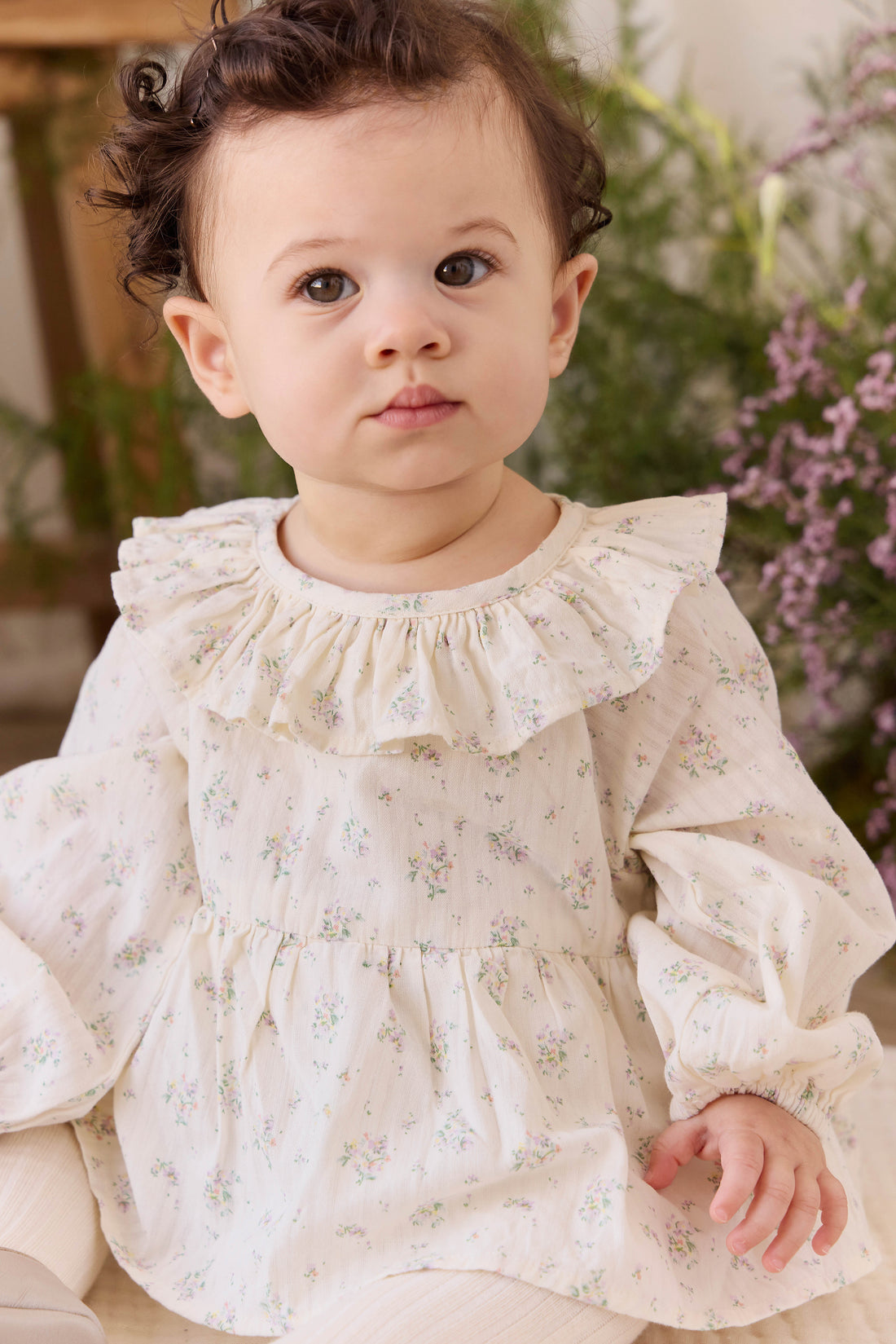 Organic Cotton Cecile Playsuit - Justine Orchid Childrens Playsuit from Jamie Kay NZ