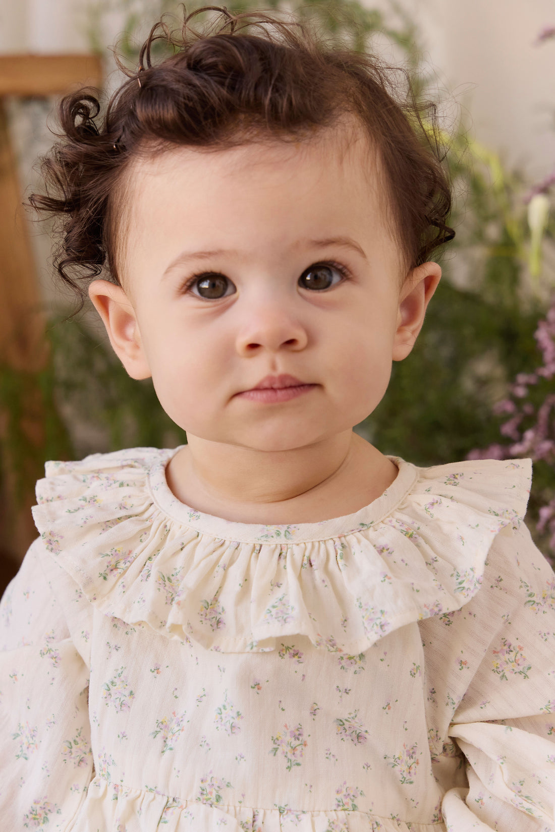Organic Cotton Cecile Playsuit - Justine Orchid Childrens Playsuit from Jamie Kay NZ