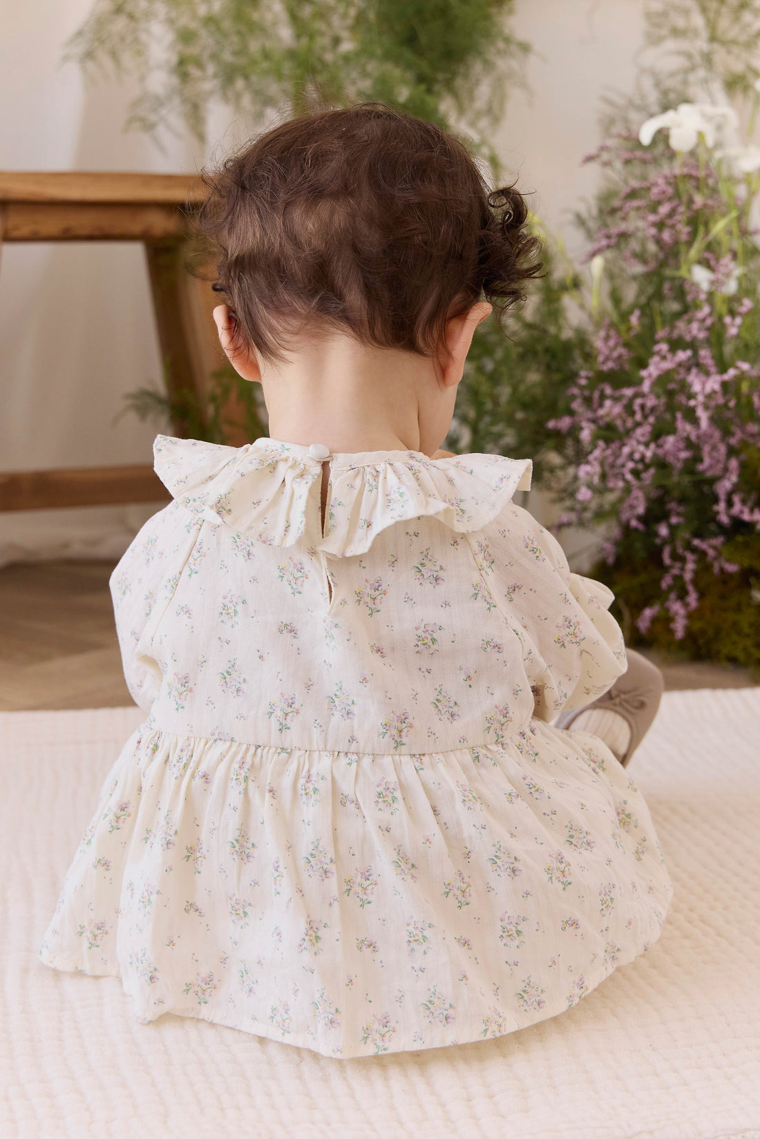 Organic Cotton Cecile Playsuit - Justine Orchid Childrens Playsuit from Jamie Kay NZ