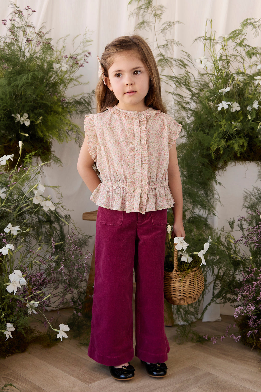 Organic Cotton Calianna Top - Flora Pink Childrens Top from Jamie Kay NZ